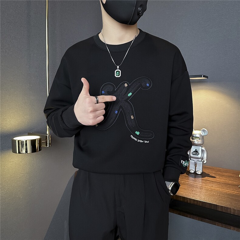 重工刺绣潮流卫衣男社会小伙店主风301C-WY17P68控98加绒P78,男装卫衣,星座301C（原B323）