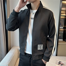 店主风春款美式休闲褶皱上衣外套立领时尚潮流夹克男JK093-P98，男装夹克，电商A413