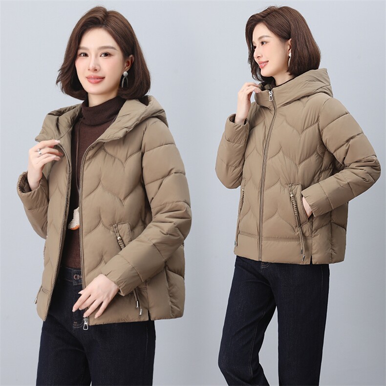 2024年冬季新款时尚连帽休闲羽绒棉棉服,女装棉衣/棉服,依恋蒂丝