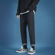 2021春秋季牛仔裤男潮牌潮流韩版宽松直筒百搭九分裤长裤子K705-P35，男装牛仔裤，星座509
