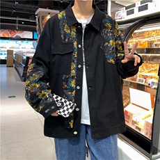 夹克男春秋季潮拼接印花宽松情侣外套港风休闲上衣W2004-P56，男装夹克，星座512-2