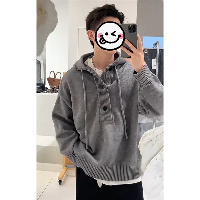 特批P60无差价秋冬抖音美式百搭套头连帽针织毛衣外套男MY111,男装针织衫/毛衣,电商A001