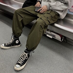 机能工装裤ins港风日系宽松抽绳束脚休闲裤XZ1213-KK10-P55图片