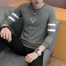 款6609-P38男士长袖男t恤韩版潮流修身圆领青年秋季卫衣打底衫，男装T恤，电商D310（原电商305）