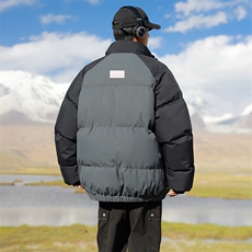 现货抖音得物可供视频三防加厚羽绒拼接棉衣外套面包棉服86626，男装棉衣，电商A486