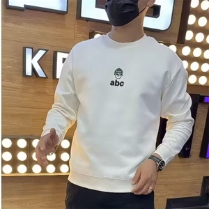 秋季新款卫衣男潮牌时尚数字印花长袖上衣百搭休闲套头打底衫男装图片