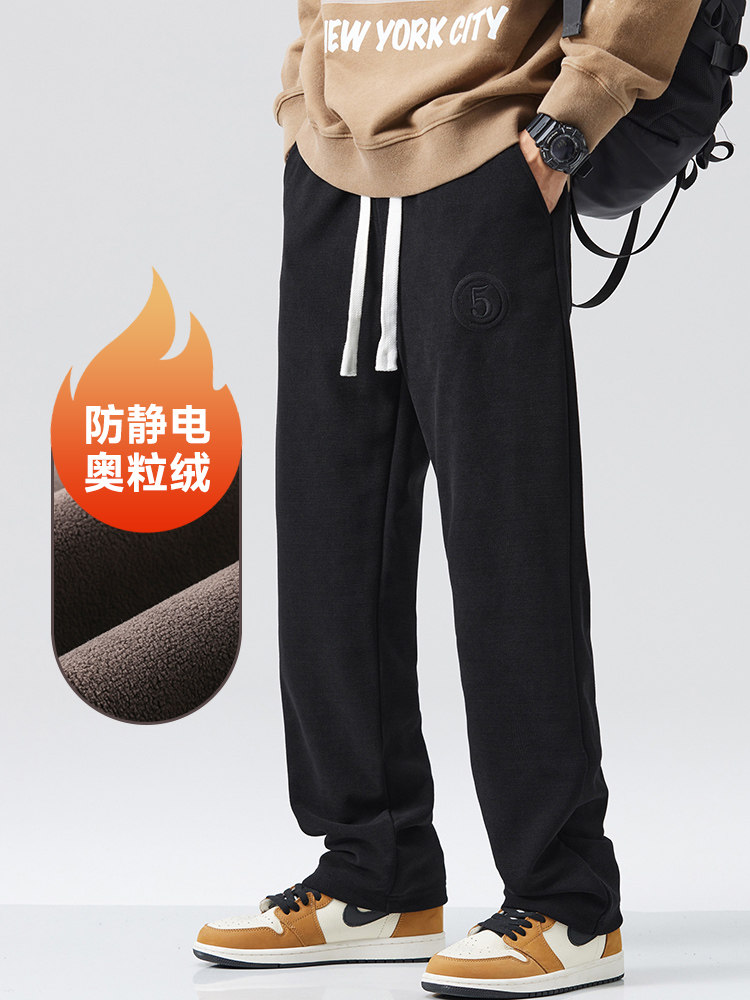 A178-1DY519AP85博奥绒华夫格秋冬季加绒美式休闲卫裤,男装休闲裤,电商A178-1