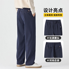 莱赛尔高级感裤子男款美式潮牌宽松显高百搭秋冬直筒裤Z2604-P45，男装休闲裤，星座509