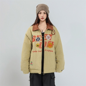 2026春季新款港风美式日系刺绣异色翻领灯芯绒夹克ins JK1415-P95图片