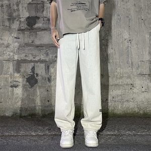 潮牌贴标牛仔裤子男士夏季宽松直筒男生休闲长裤K826-特批-37图片