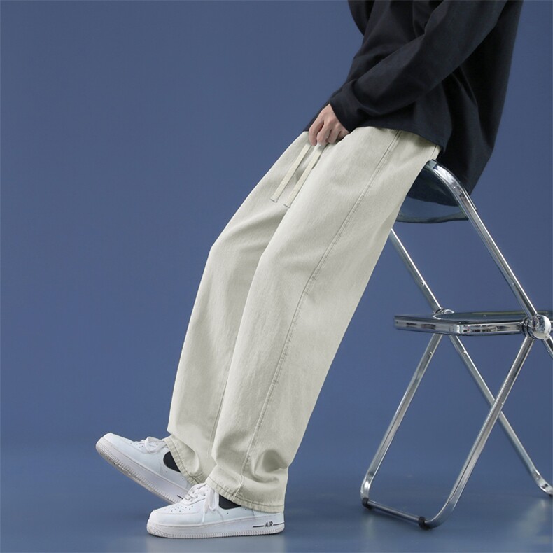 美式vibe高街ins牛仔裤宽松直筒垂感加绒K823特批35-加绒特批45,男装休闲裤,星座718-1