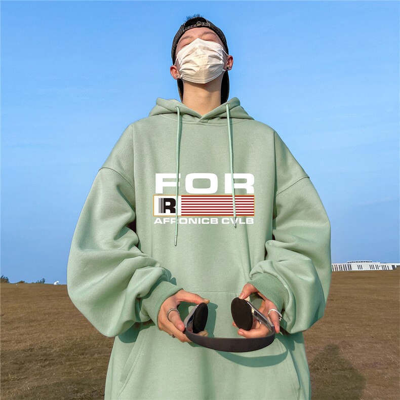！秋季重磅宽松大码港风FOR印花连帽卫衣LW124-特p35,男装卫衣,星座508（原C305）