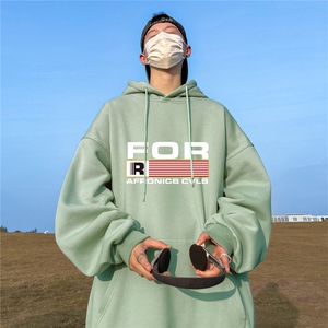 ！ 秋季重磅宽松大码港风FOR印花连帽卫衣LW124-特p35图片