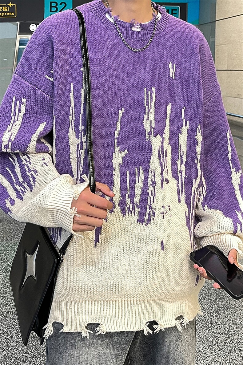 M8172/P65冬季新款毛衣男港?韩版美式潮牌上衣潮流情侣针织衫,男装针织衫/毛衣,电商A141