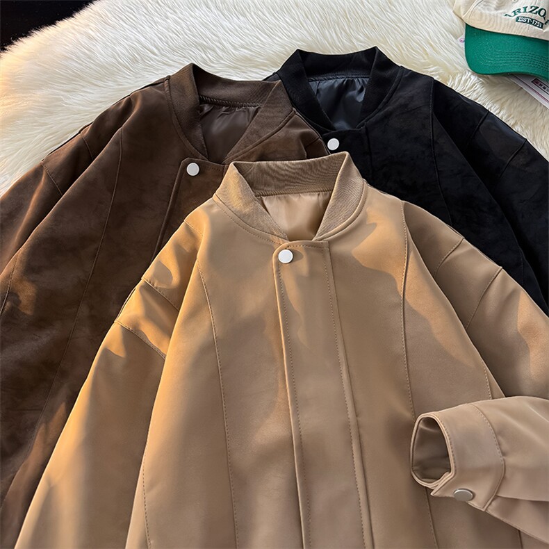 2025秋冬二开直播品质休闲皮夹克飞行服皮衣男外套YH38-P65，男装皮衣，星座1402-2