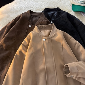 2025秋冬二开直播品质休闲皮夹克飞行服皮衣男外套YH38-P65,男装皮衣,星座1402-2