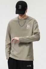 男士棉春秋款圆领潮牌男装2025新款男款T恤长袖上衣8078-P35，男装T恤，电商D215