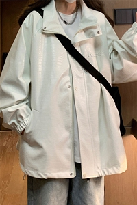 大码pu皮衣夹克钢印美式女复古oversize显瘦设计感情侣机车外套秋图片
