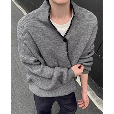 MY55-P65复古交叉V领针织开衫毛衣男，男装针织衫/毛衣，星座1501-3