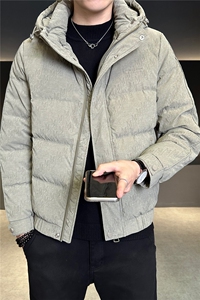 字母印花连帽男士PU皮羽绒服 【标50控活动价288】图片