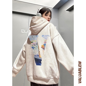 麂皮绒连帽卫衣重磅400克油画v印花JL7116-P45控78（抖音不可售）图片