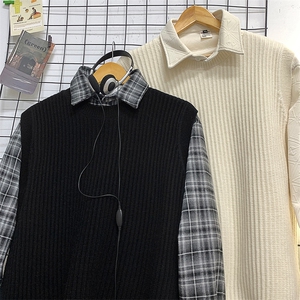 904-2-YY04-35控58秋冬季针织衫男女生百搭内搭马甲无休闲袖毛衣图片