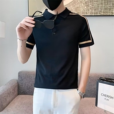 POLO衫男士短袖t恤夏季翻领冰丝薄款半袖体恤爸爸装商务休闲上衣，男装T恤，星座1013