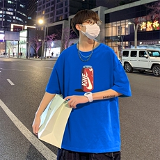22夏季新款潮流百搭可乐印花圆领男士休闲短袖T恤1210-2-6609-P15，男装T恤，星座1816-2（原1210–2）