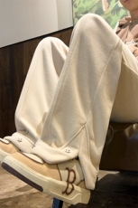 摇粒绒休闲裤D2272-TP50控价68冬季港风设计感开叉直筒长裤男，男装休闲裤，电商A102-1