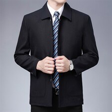 翻领纯色夹克中年商务休闲2023春季新款爸爸装春外套男，男装夹克，电商B212（原钱塘6029）