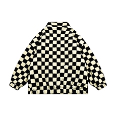 22SS棉服米黄色棋盘格夹棉外套615-WT10-P120，男装棉衣，星座702-1