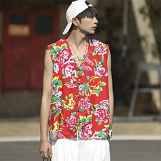 MJ002男女休闲东北大花马甲坎肩工装背心团队服大码风汉服潮，男装背心/马甲，星座115A(原星座507）