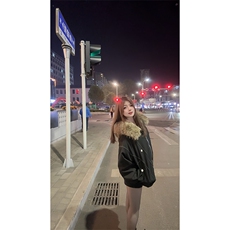 现货重磅boxy短款棉衣座山雕大毛毛领男女棉服水洗工装厚外套，男装棉衣，电商A486