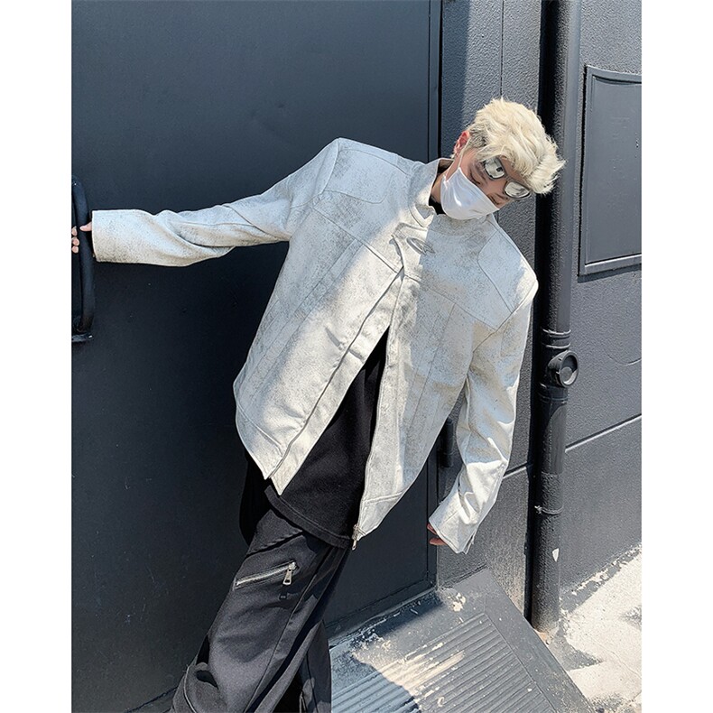 美式秋季小众机车皮衣外套男宽松垫肩PU皮夹克潮百搭J85522-p83,男装夹克,星座1008