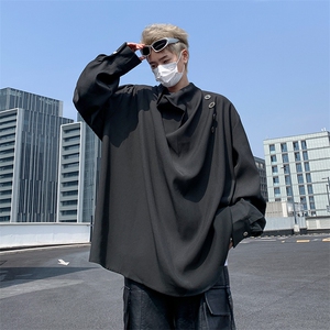 2024春季新款潮牌不规则庸懒风衬衣设计感痞帅长袖衬衫 W8165-P48图片