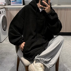 美式复古卫衣280克摇粒绒连帽做旧高街hiphop外套M101P38，男装卫衣，星座1116-2