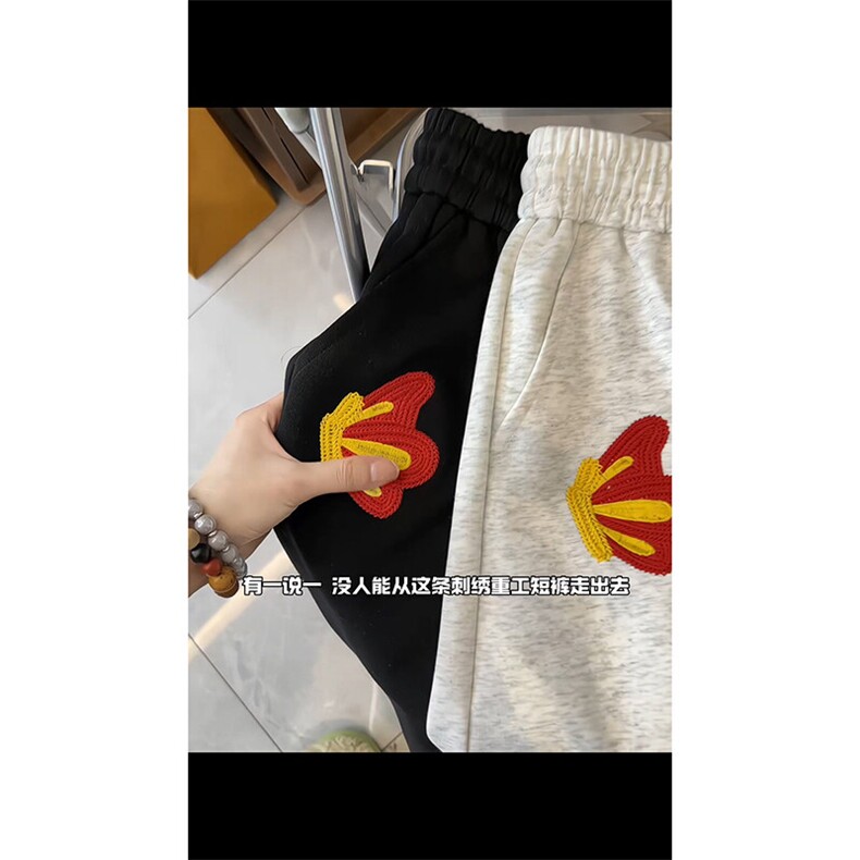 【现货】A785-P45控68美式刺绣休闲短裤运动五分裤,男装牛仔裤,电商B335