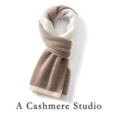 冬季2025新款时尚百搭通勤三拼色围巾，围巾，蒙娇羊绒