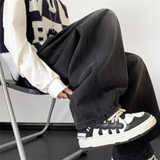 美式复古牛仔裤男潮牌宽松直筒裤高街阔腿男生休闲长裤90665-p46，男装牛仔裤，星座1008