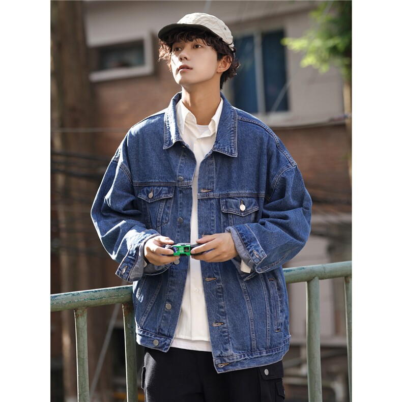 25新款水洗牛仔男夹克上衣潮流纯色外套N2022/P105/158,男装夹克,星座202