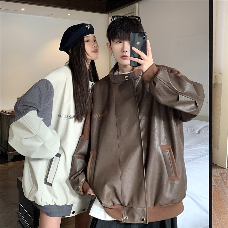 1肩膀针织民族风大码M-5XL面层：PU皮夹克男JK8756P110控149，男装民族服装，星座226-2