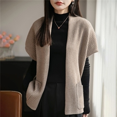 2026年秋季时尚百搭休闲带兜披肩，披肩，佳绒包芯纱店