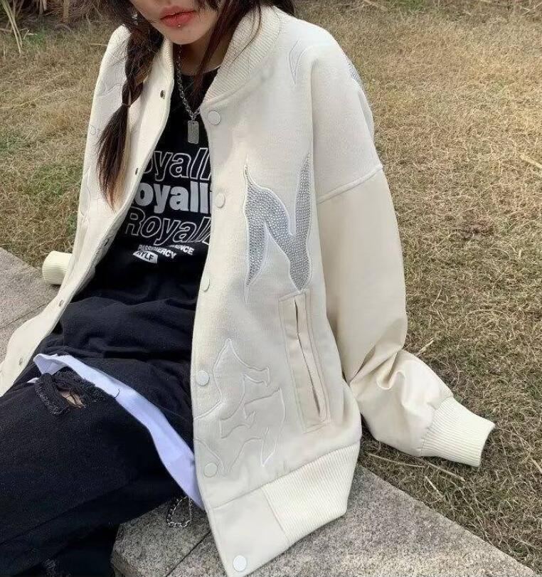 棒球服外套男女春秋季薄款高级设计感小众美式情侣夹克~WT036,男装夹克,星座601-2