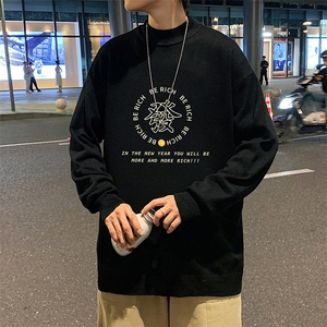 M18163-P45 加绒款-P65半高领毛衣男士大码针织衫男毛线衣男图片