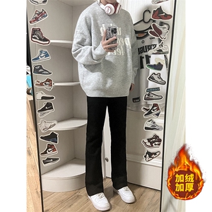 B221 美式ins高街加绒加厚牛仔裤 LK23010-P60 控78 加绒P70 控98图片