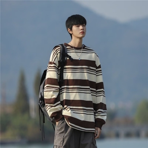 Cityboy套头情侣卫衣学院风休闲宽松条纹长袖打底上衣男T18/P38图片