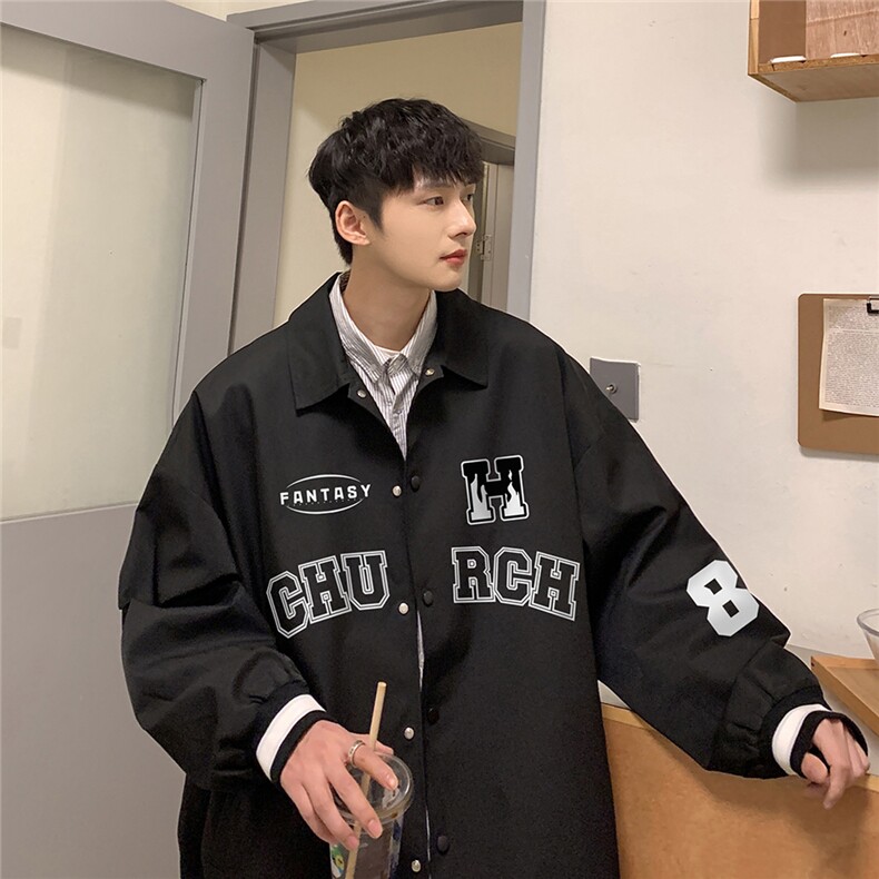 港风23春季新款hiphop炸街设计感ins潮流翻领夹克外套G721P65控88,男装夹克,电商A247
