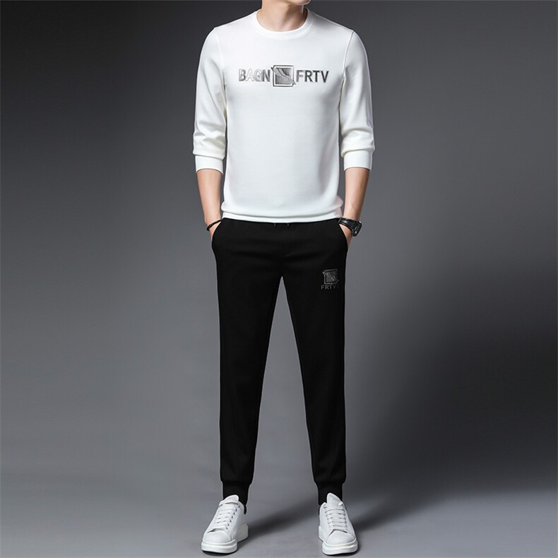 SA9827-2钱塘2020-2中青年男士新款帅气潮流百搭卫衣套装P152,男装休闲套装,钱塘207-2