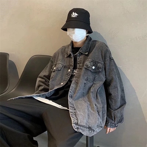 美式复古牛仔外套oversize工装夹克男女秋冬炸街男装潮GH021-P65图片
