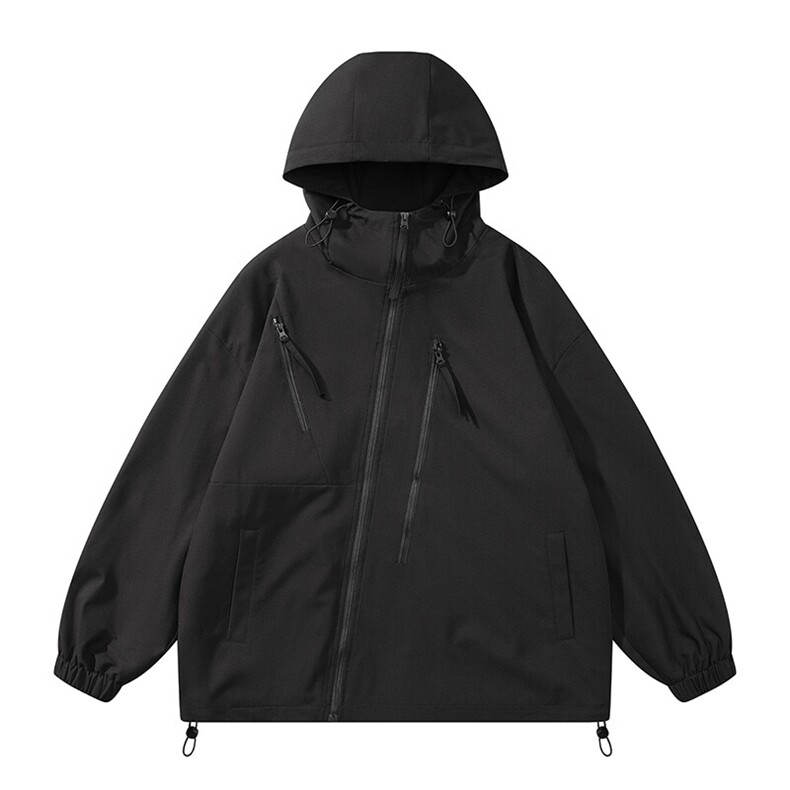 秋季新款二开宽松夹克男纯色冲锋衣外套DSA157B-JK7834-P68图片